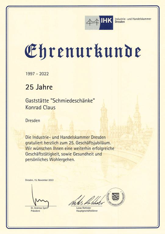 25 Jahre Schmiedeschänke